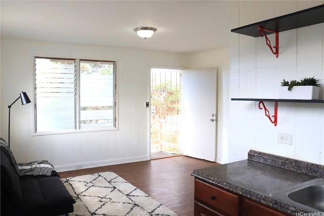 87-1894 Mohihi St, Waianae, HI 96792 - living room with dark wood-style flooring and baseboards