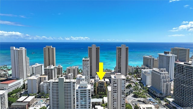 2425 Kuhio Ave Unit 1104, Honolulu, HI 96815 - aerial view featuring a water view