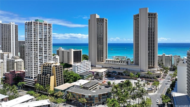 2425 Kuhio Ave Unit 1104, Honolulu, HI 96815 - aerial view featuring a water view and a view of city