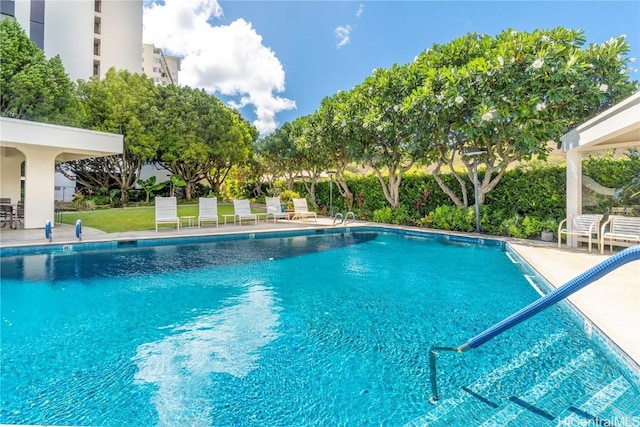 view of pool with a patio