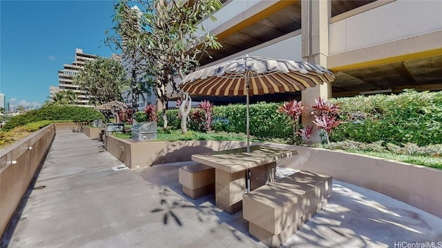 view of patio / terrace with a grill