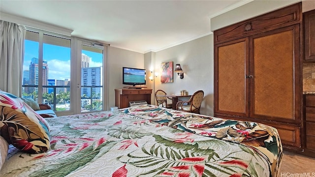 bedroom featuring ornamental molding