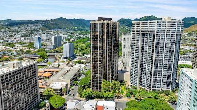 exterior space featuring a mountain view