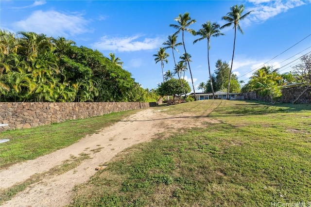 view of community featuring a lawn