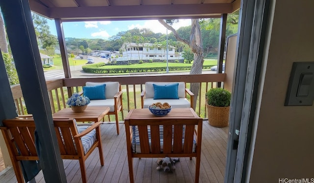 view of sunroom