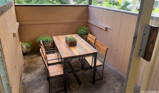 view of patio with a balcony