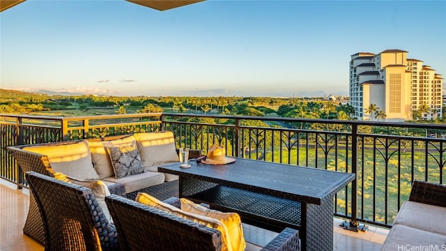 balcony featuring outdoor lounge area