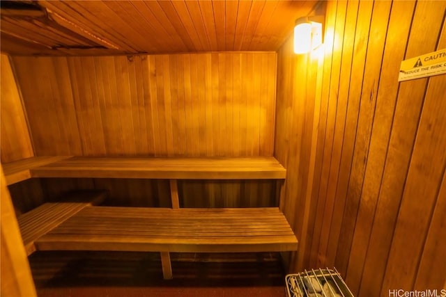 view of sauna