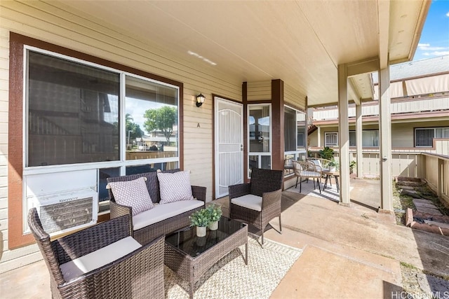 view of patio featuring an outdoor hangout area