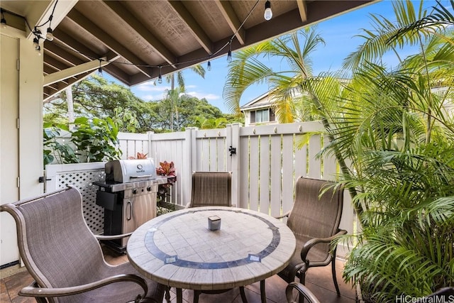 view of patio featuring area for grilling