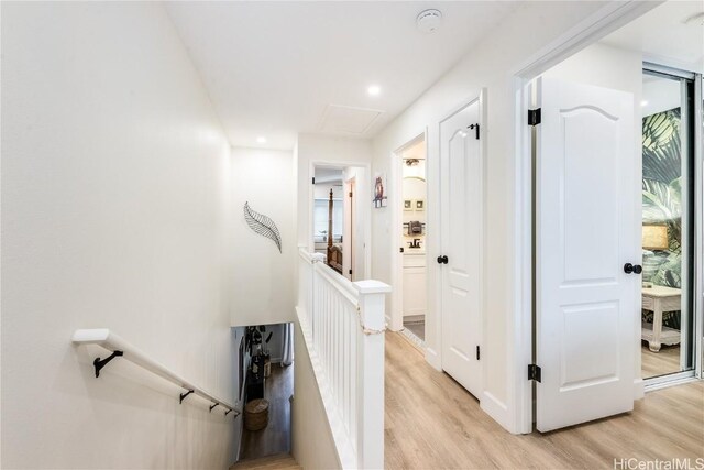 hall featuring light hardwood / wood-style floors