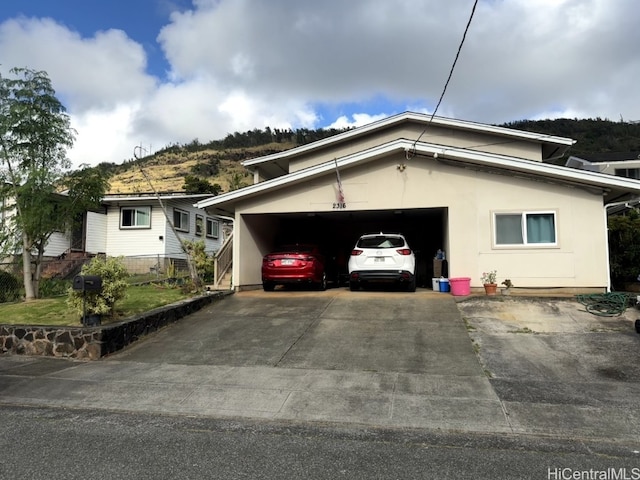 view of home's exterior with a garage