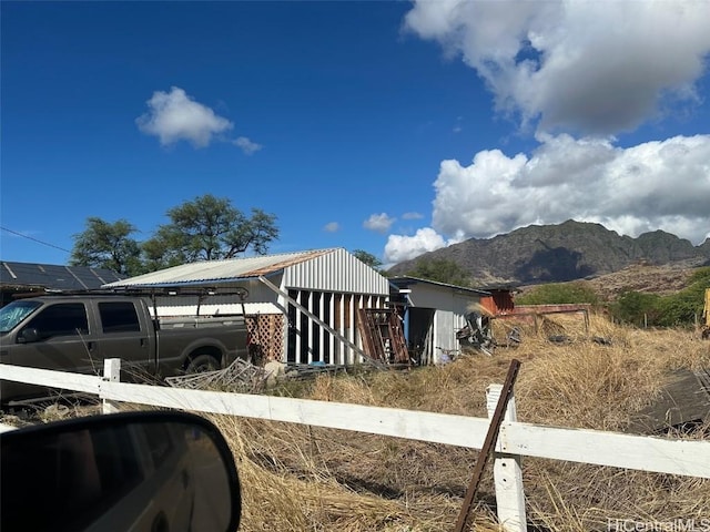 exterior space with a mountain view