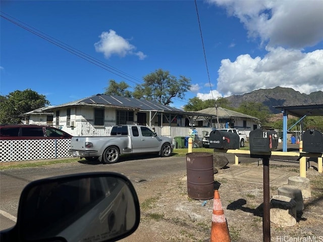 exterior space with a mountain view