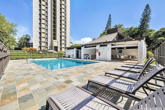 view of pool with a patio