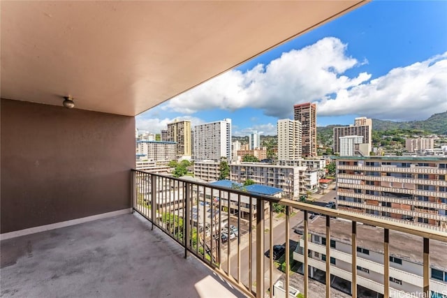 balcony with a view of city