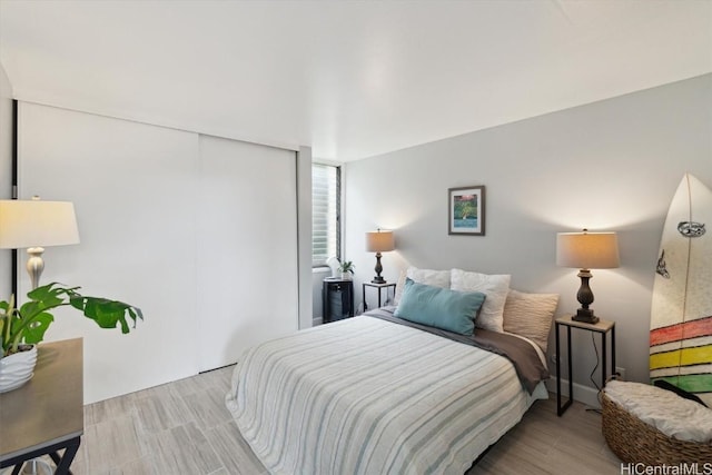 bedroom featuring light hardwood / wood-style flooring