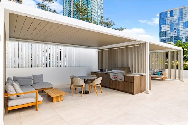 view of patio / terrace with grilling area and an outdoor kitchen