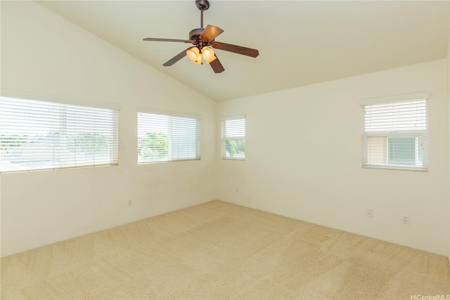 91-1137 Kai Kukuma St, Ewa Beach, HI 96706 - empty room with carpet flooring, healthy amount of natural light, lofted ceiling, and ceiling fan