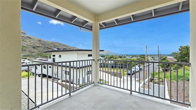 balcony with a mountain view