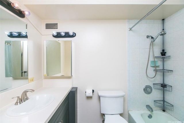 2233 Ala Wai Blvd Unit 5B, Honolulu, HI 96815 - bathroom featuring visible vents, vanity,  shower combination, and toilet