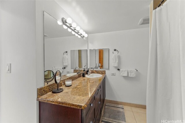 bathroom featuring vanity and tile patterned floors