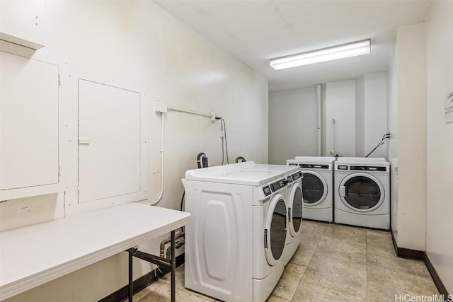 laundry area with washing machine and dryer