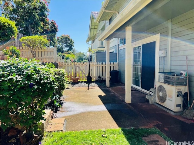 view of patio featuring ac unit