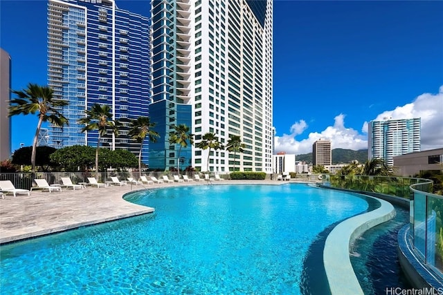 view of pool with a patio area