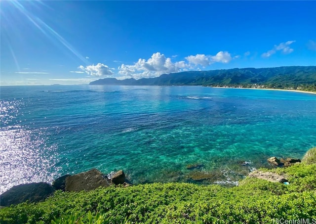 property view of water featuring a mountain view