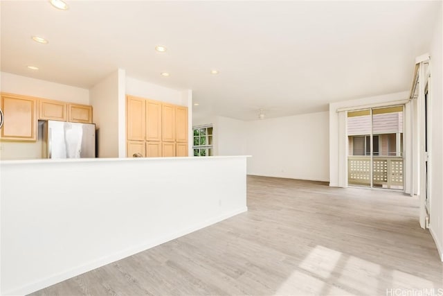 interior space featuring light wood-type flooring