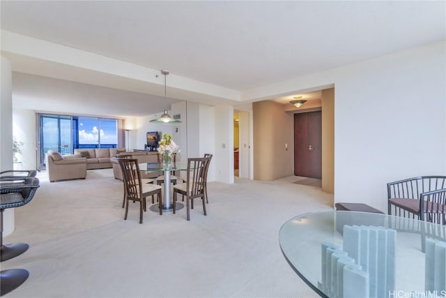 view of carpeted dining room