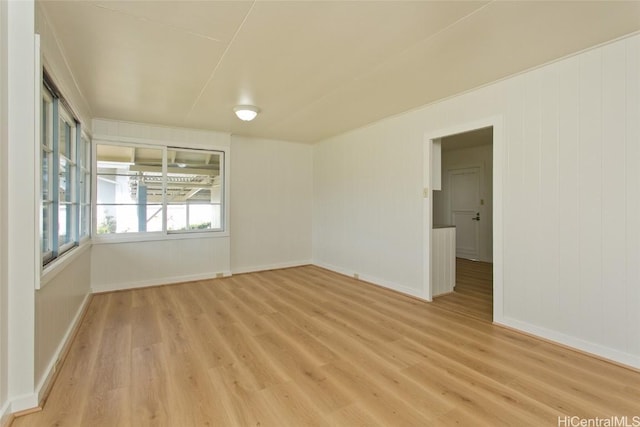 empty room with light wood-type flooring