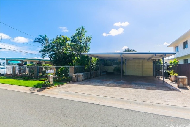 view of front of house with a carport