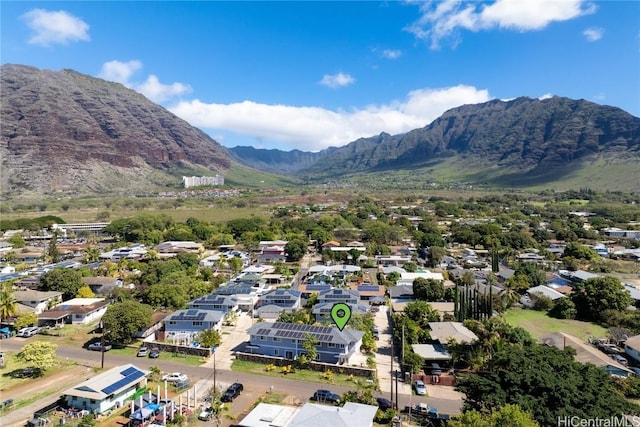 aerial view with a mountain view