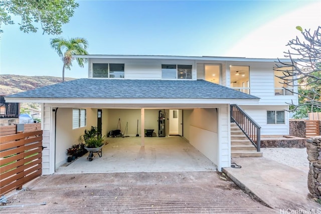 view of front of property with a carport