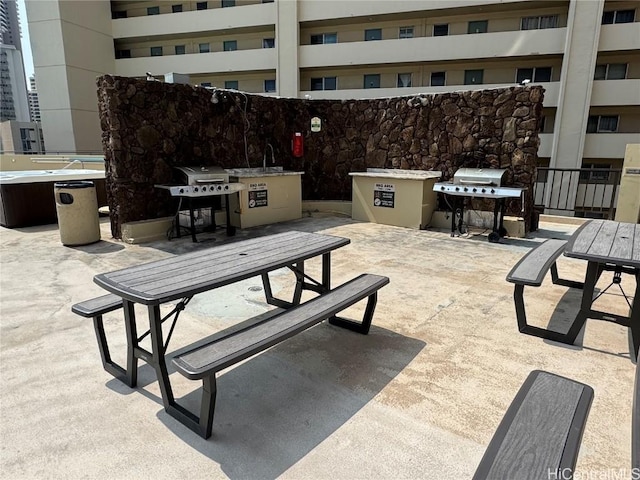 view of patio / terrace featuring a grill