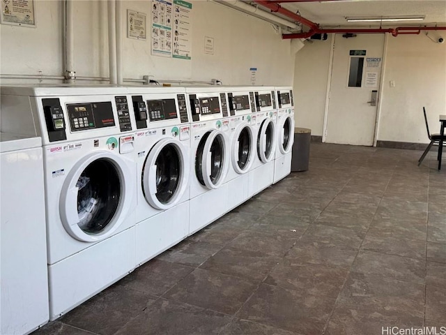 common laundry area featuring independent washer and dryer