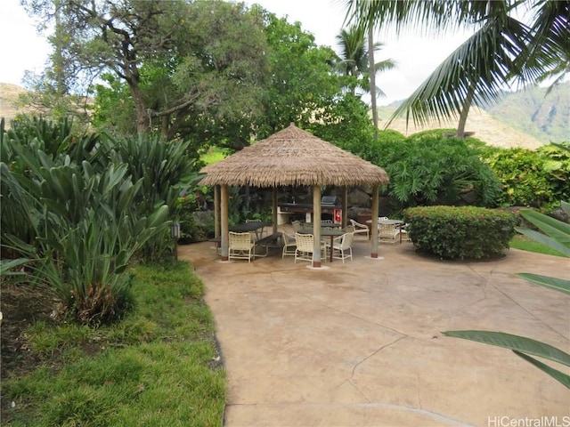 view of patio with a gazebo