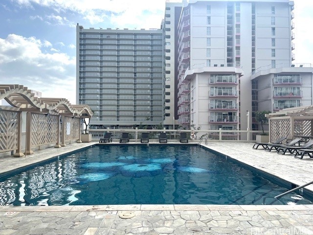 view of pool with a patio area