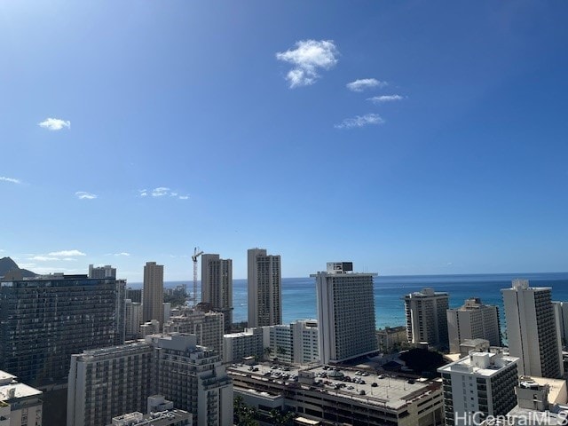 property's view of city with a water view