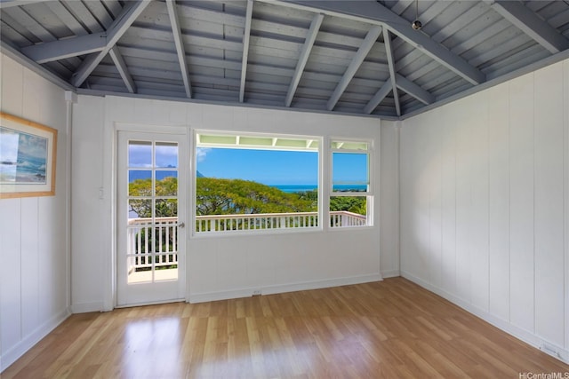 47-505 Lulani St, Kaneohe, HI 96744 - unfurnished room featuring light wood-style flooring, baseboards, wooden ceiling, and healthy amount of natural light