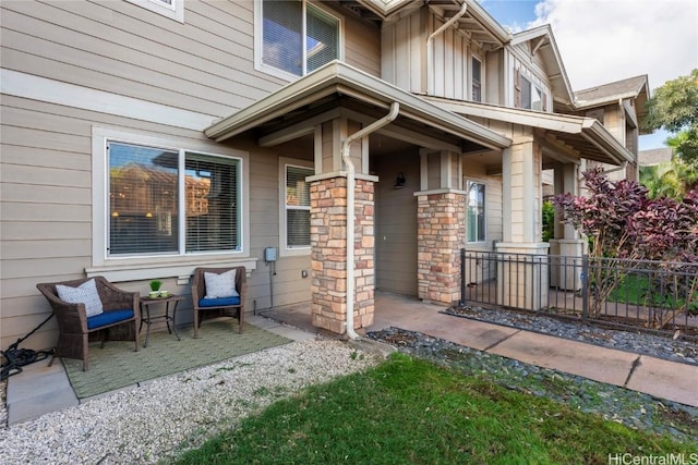 property entrance featuring fence