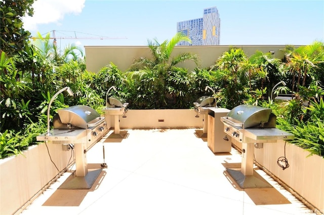 view of patio with exterior kitchen