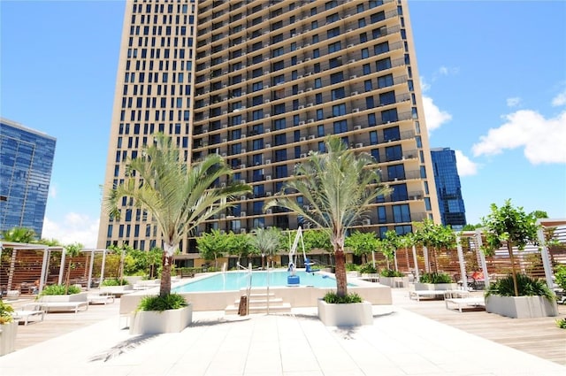 view of pool with a patio area