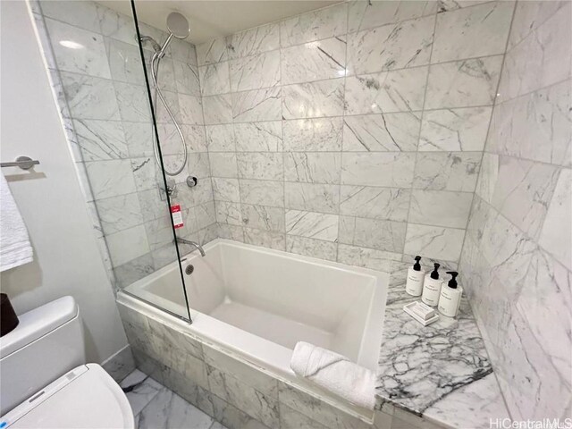 223 Saratoga Rd Unit 1506, Honolulu, HI 96815 - bathroom with toilet and tiled shower / bath combo