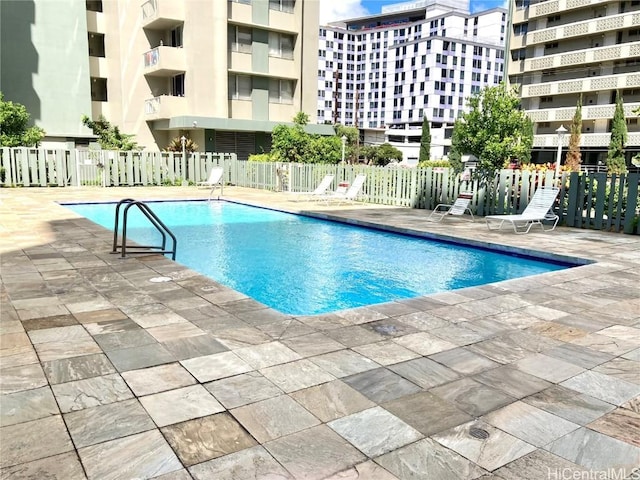 view of pool with a patio area