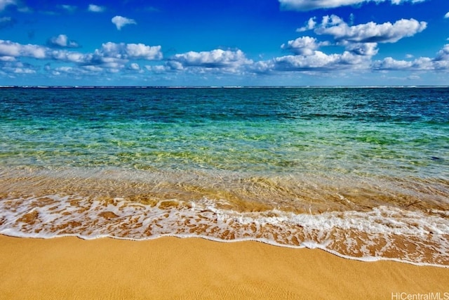 property view of water with a beach view