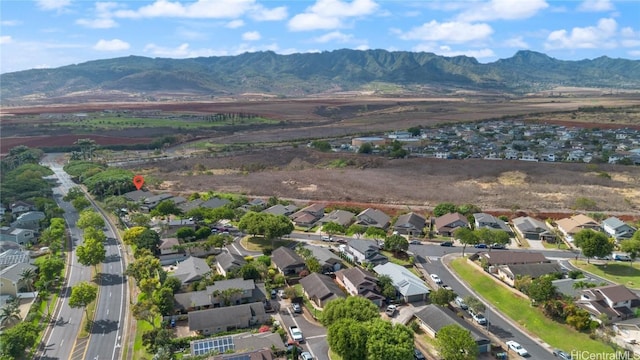 bird's eye view with a mountain view