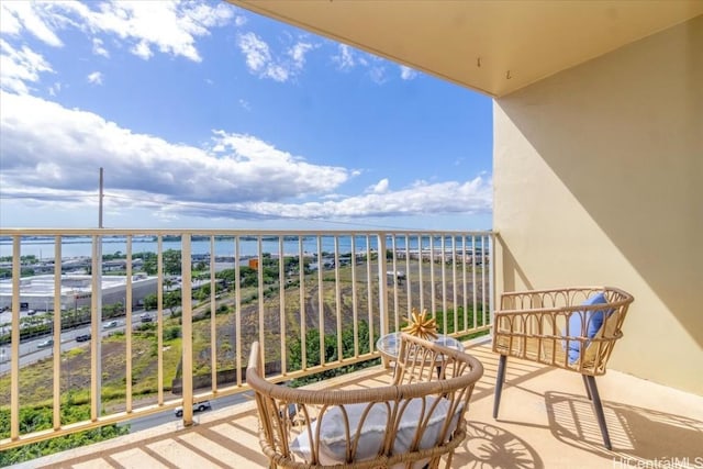 balcony with a water view